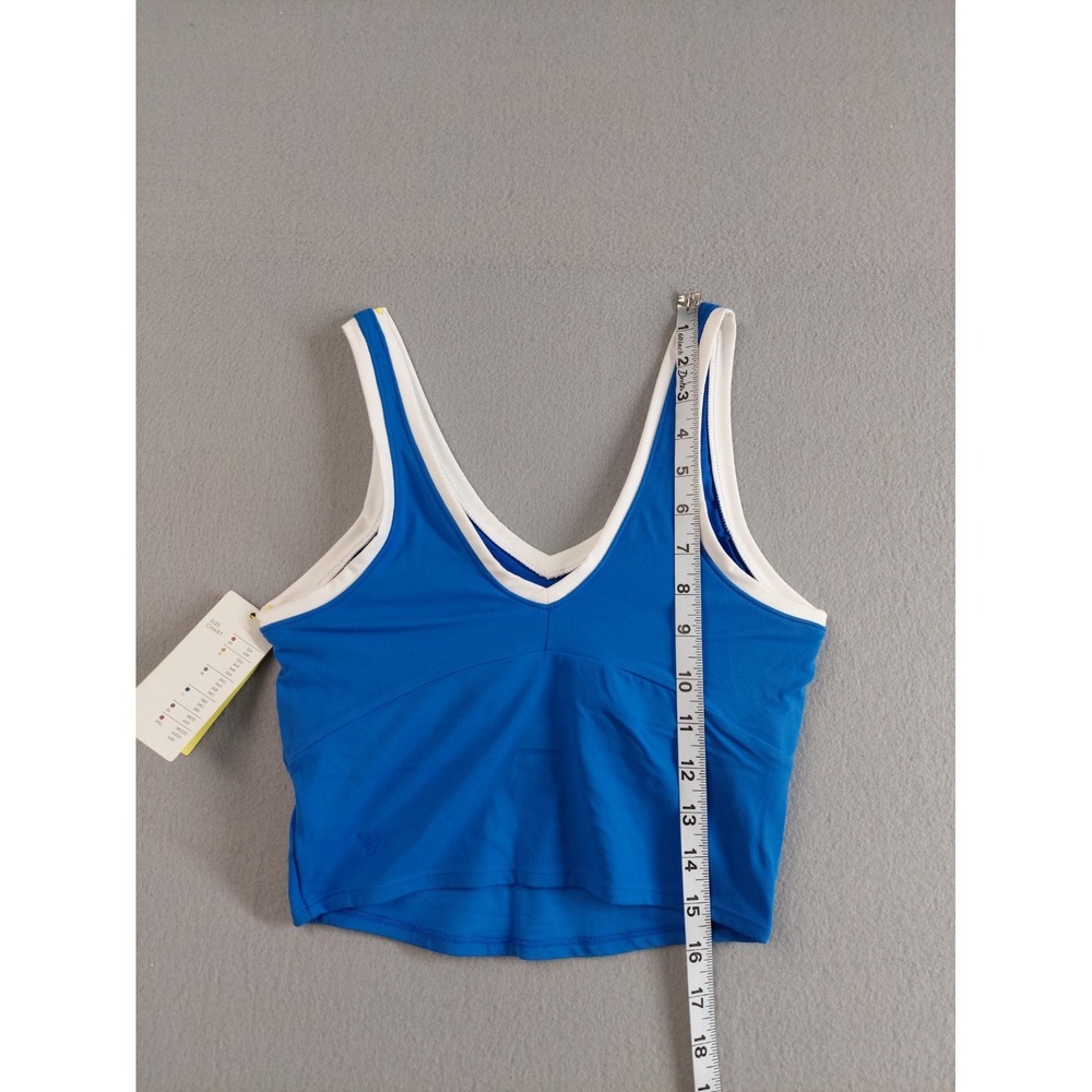 All In Motion Women‎ Sport Bra XS Blue V Neck White Trim Varsity Light Support - Picture 6 of 15